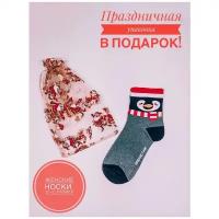 Женские носки Turkan средние, фантазийные, на Новый год, подарочная упаковка, размер 36-41