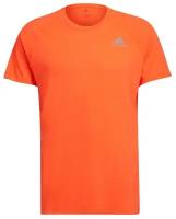 Беговая футболка adidas Runner Tee, силуэт полуприлегающий, светоотражающие элементы, размер xl, оранжевый