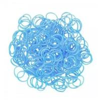Резинки для плетения браслетов Rainbow Loom Силикон, Блестящий Голубой, Glitter Blue (B0365)