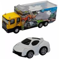 Набор грузовик + машинка die-cast белая, спусковой механизм, 1:60 Funky toys FT61050