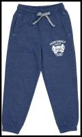 Брюки детские подростковые, спортивные штаны хлопок для мальчика и девочки / Белый слон 5426 (синий меланж) р.164