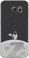 Силиконовый чехол на Samsung Galaxy S6 edge / Самсунг Галакси С 6 Эдж Первый на Луне