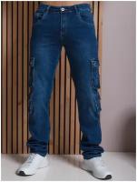 Джинсы широкие MkJeans, размер 40, голубой, синий