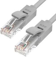 GCR Патч-корд прямой 2.0m UTP кат.5e, серый, 24 AWG, литой, ethernet high speed 1 Гбит/с, RJ45, T568B