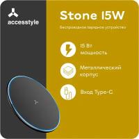 Беспроводное зарядное устройство Accesstyle STONE 15W Black, черный/apple/iPhone/iPad/USB
