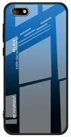 Чехол-бампер MyPads для iPhone 7 Plus + 5.5 / iPhone 8 Plus (Айфон 7/ 8 плюс) стеклянный из закаленного стекла с эффектом градиент зеркальный бле