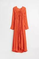 Платье из жатого шифона - оранжевый - XL