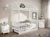 Кровать домик Sweet Home Deluxe 2 160х80 см без ящиков, цвет Белый, для детей от 2х лет, Массив березы, кровать из дерева