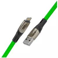 Кабель GCR USB - Lightning MFI (GCR-IP14), 1 шт., зеленый нейлон, 1.7 м