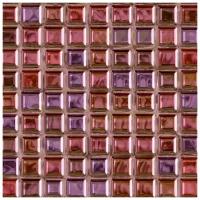 Самоклеящаяся антивандальная пленка для декора мебели и кухонных фартуков. Плитка мозаика стекло. розовая. 60х155 см