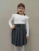 Школьная юбка, размер 32, серый