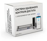 Электромагнитный замок с биометрическим удаленным управлением, контролем и учетом доступа для установки на уличную входную дверь - Комплект СКУД 58