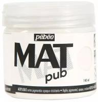 Краска акриловая Pebeo экстра матовая, Mat Pub, №1, 140 мл, белый