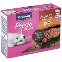 VITAKRAFT POESIE набор паучей для взрослых кошек с куриной грудкой и говядиной в желе 6 шт х 85 гр (1 шт)