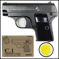 Пневматический игрушечный металлический пистолет Airsoft Gun C.1 Colt mini, Кольт мини, 6мм