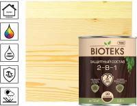 Защитный лессирующий состав для дерева Bioteks 2-в-1, 0.8 л, бесцветный