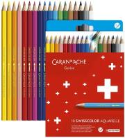 Акварельные карандаши Caran d`Ache Набор карандашей акварельных Caran d’Ache Swisscolor, 18цв. (карт.коробка)