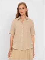 Рубашка Gerry Weber, оверсайз, короткий рукав, однотонная, размер XL, белый