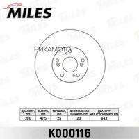 MILES K000116 Диск тормозной передний D300мм. HONDA CR-V II R16 05-06/ACCORD 16 03- (TRW DF4432S) K000116