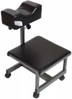 Подставка для педикюра (для педикюрного кресла) с полкой - Педикюрная подставка для ног с полкой с регулировкой высоты, черная, узкая