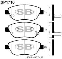 Колодки тормозные передние Sangsin Brake SP1710