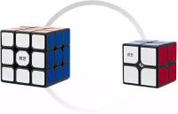 Комплект кубик Рубика для новичка QiYi (MofangGe) Sail W 3x3x3 + Qidi W 2x2, чёрный пластик