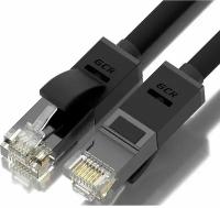 Патч-корд UTP cat.5e 1 Гбит/с RJ45 LAN CCA компьютерный кабель для интернета контакты 24K GOLD (GCR-LNC500), черный, 6.0м