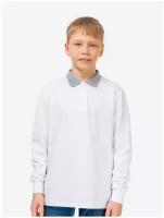 Рубашка для мальчика HappyFox, HF9128 размер 140, цвет белый.серый