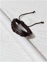 Плетеный браслет, размер one size, черный