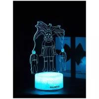 Светодиодный ночник PALMEXX 3D светильник LED RGB 7 цветов (игра в кальмара #2) LAMP-048