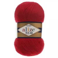 Пряжа Alize Angora Real 40, 40 % шерсть, 60 % акрил, 100 г, 480 м, 5 шт., 56 красный 480 м