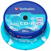 Диск CD-RVerbatim700Mb 52x AZO Crystal, 25 шт