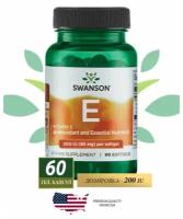 Swanson Vitamin E 200 Iu (90 mg) 60 softgel