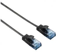 Патч-корд Hama Slim-Flexible UTP 4 пары cat6 1.5 м, черный, RJ-45 (m)-RJ-45 (m)