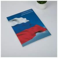 Папка для семейных документов, 22,5*1,0*31, с вкладышами ПВХ на 1 комплект, синий фон, Флаг 6487202