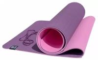 Коврик для йоги Original FitTools, 6 мм, двуслойный TPE, цвет бордово розовый, FT-YGM6-2TPE-4