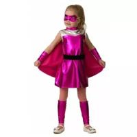 Костюм Супер Блёстка (Барби: Супер Принцесса) детский Батик 34 (128 см) (платье, плащ, манжеты для рук, гольфы, пояс, маска)