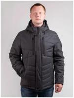 куртка Naviator демисезонная, силуэт прямой, ветрозащитная, внутренний карман, карманы, капюшон, утепленная, размер (48)182-96-80, серый