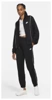 Костюм NIKE, олимпийка и брюки, спущенные плечи, капюшон, карманы, размер M, черный
