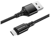 Кабель Micro USB, быстрая зарядка, 1 метр, нейлоновый, передача данных / шнур для телефона микро юсб для Android / провод для андройд / BOROFONE BX54