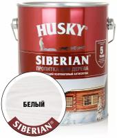 Пропитка для дерева Husky Siberian полуматовая белая, 2,7л