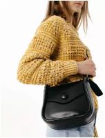 Женская сумка кросс-боди из эко кожи черная. Сумка через плечо, маленькая, для телефона, дамская сумочка