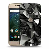 Дизайнерский силиконовый чехол для Моторола Мото Ж5с / Motorola Moto G5s Черные кристаллы