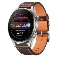 HUAWEI Умные часы HUAWEI Watch 3 Pro LTE 48мм, коричневый ремешок с титановым корпусом