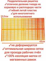 Разделительная решетка 2шт универсальная для разделения гнезда и сбора прополиса/ пчеловодная гибкая делит кормовую и расплодную части, premium1