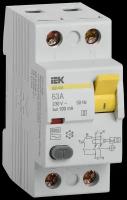 Выключатель дифференциального тока (УЗО) 2п 63А 100мА тип ACS ВД1-63 IEK MDV12-2-063-100 (Цена за: 1 шт.)