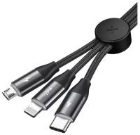 Кабель CAMLT-FX01 Baseus Car Co-sharing Cable USB For M+L+T 3.5A 1m Черный