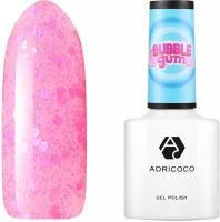 Adricoco, Bubble gum - гель-лак с цветной неоновой слюдой №01, 8 мл