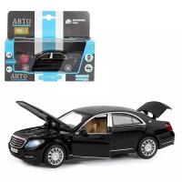 Машина металлическая Mercedes-Benz S600, 1:32, инерция, световые и звуковые эффекты, открываются двери, капот, багажник, цвет чёрный