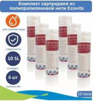 Картридж нитяной Ecovita TPPH 10 10SL для горячей воды, 6 шт